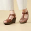 Sandal đế xuồng cao 8cm siêu êm Kosu 23002, xăng đan công sở chống thấm nước chính hãng Nhật Bản