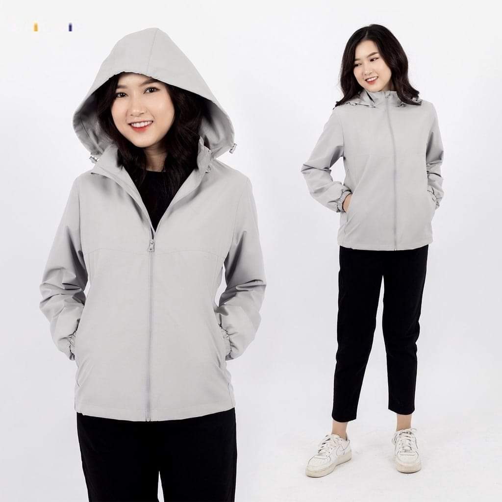 Áo Khoác Gió Nữ 2 Lớp Cao Cấp ,Áo khoac Gió Dù  2 Lớp Lót Lưới Chống Nước, Chống Bụi, Nón Tháo Rời Hàng Loại 1