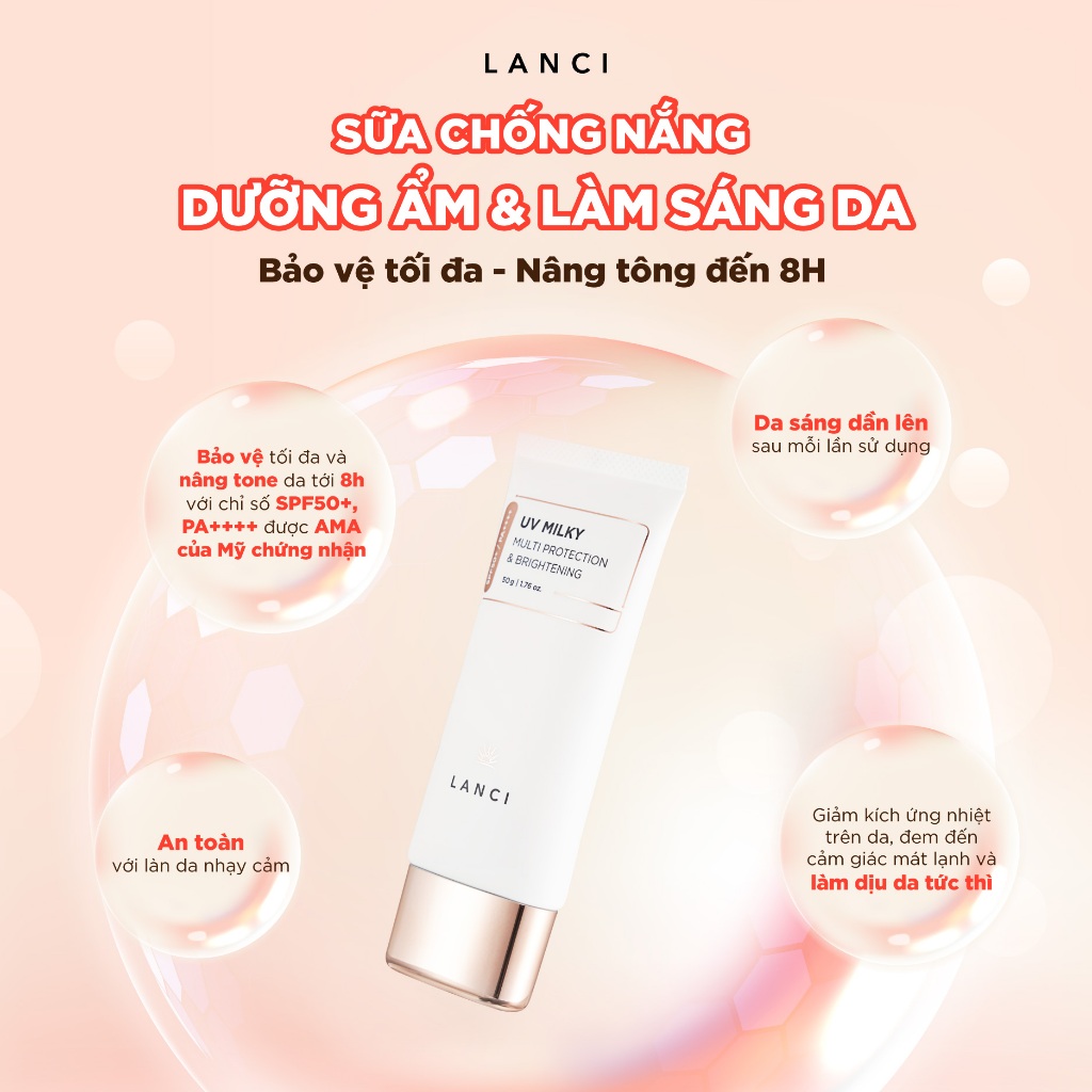 Ảnh Sữa chống nắng dưỡng ẩm LANCI làm sáng da, chống tia UV, không gây bết dính 50g 4