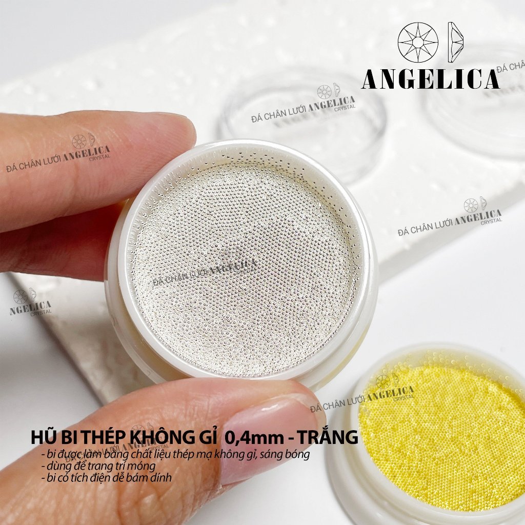 Hũ bi nail thép mini 0.4mm tròn trang trí móng ANGELICA HB0.4 0.4mm