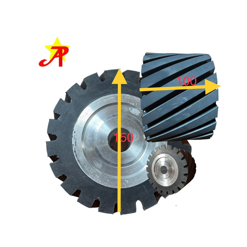 lô cao su, ru lô sẻ rãnh máy mài đai nhám đường kính 150 ngang 100 lỗ ...