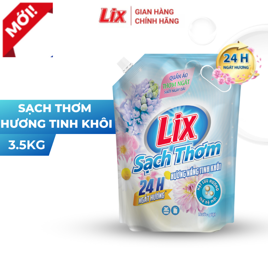 Ảnh Nước giặt Lix sạch thơm hương nắng tinh khôi Lixco Việt Nam nước giặt Lix cho giặt tay và giặt máy 3