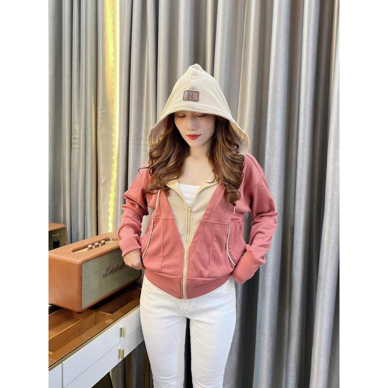 ÁO KHOÁC GÂN PHỐI MÀU STYLE - FORM LỬNG - SIZE 40-53KG - GPM15