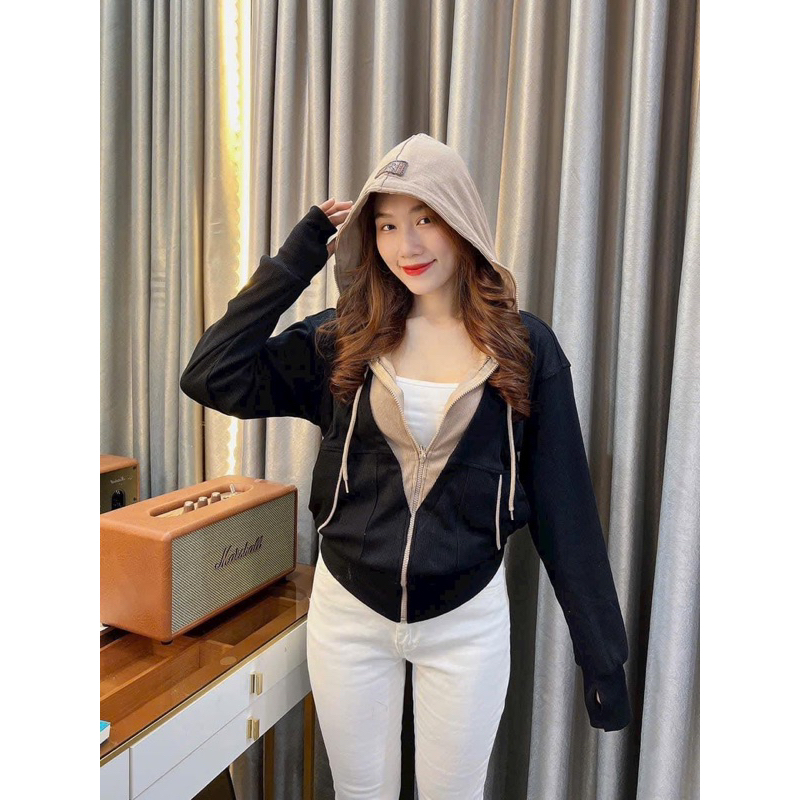 ÁO KHOÁC GÂN PHỐI MÀU STYLE - FORM LỬNG - SIZE 40-53KG - GPM15