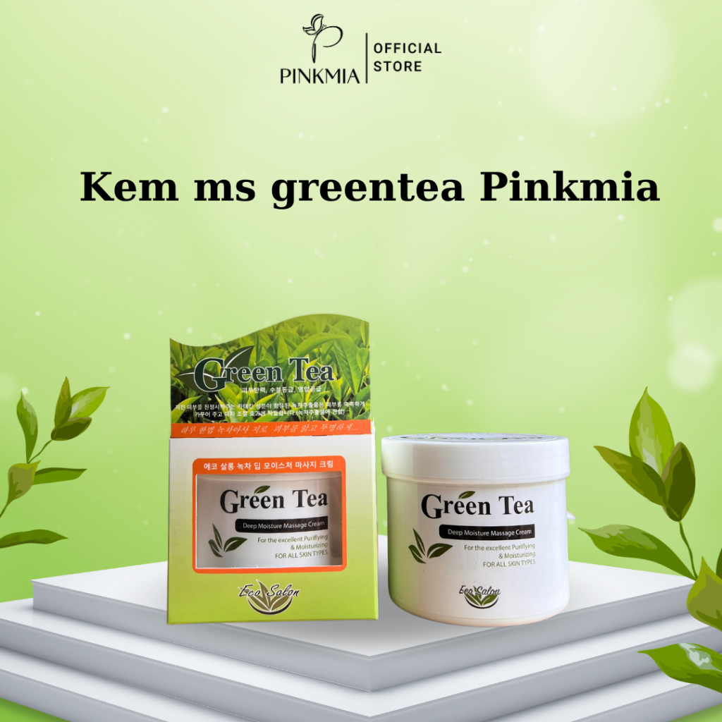 Kem Massage Trà Xanh Green Tea Pinkmia Hàng Chuẩn Có Vỏ Hộp Đầy Đủ