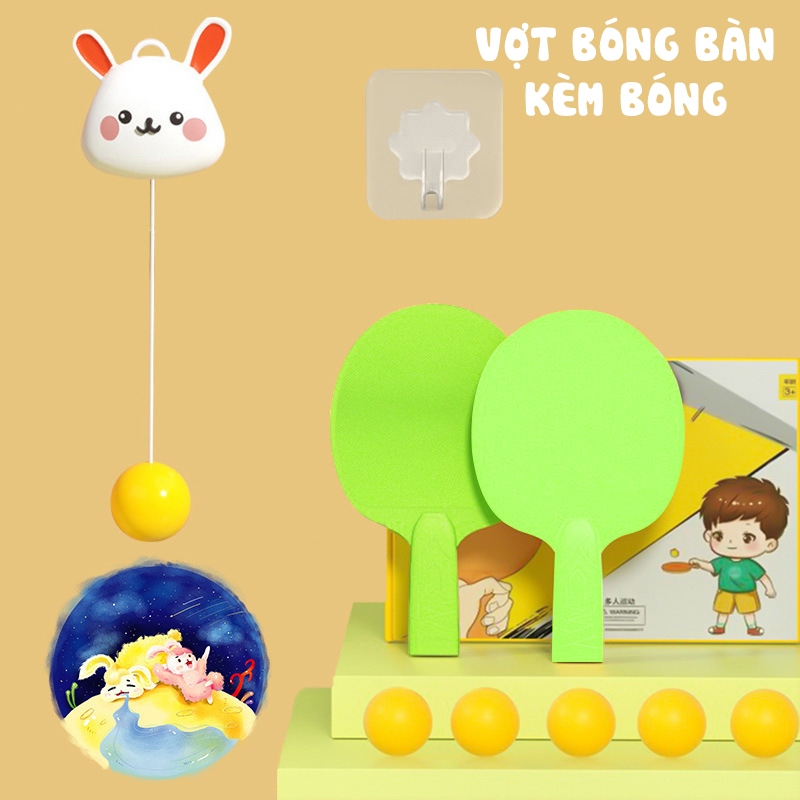Đồ chơi bóng bàn treo tường tập phản xạ luyện đánh bóng bàn vận động thể thao trong nhà cho bé.