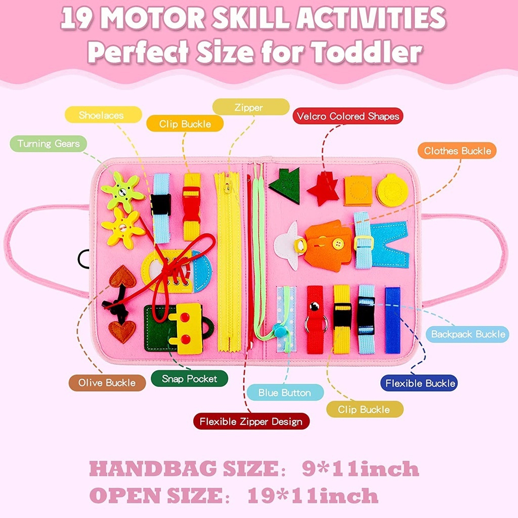 Cặp bận rộn bảng kỹ năng sống cơ bản Montessori giúp bé phát triển trí tuệ.