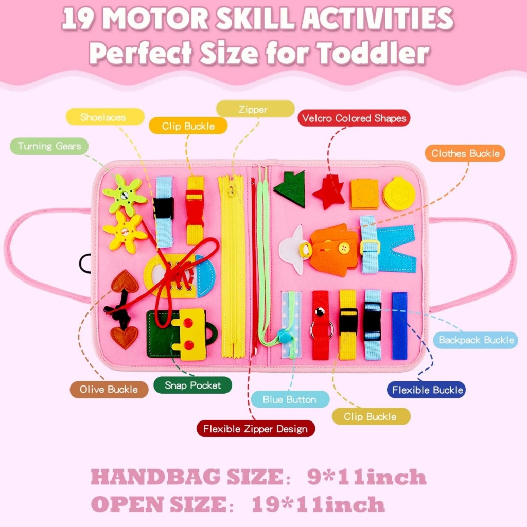 Cặp bận rộn bảng kỹ năng sống cơ bản Montessori giúp bé phát triển trí tuệ.