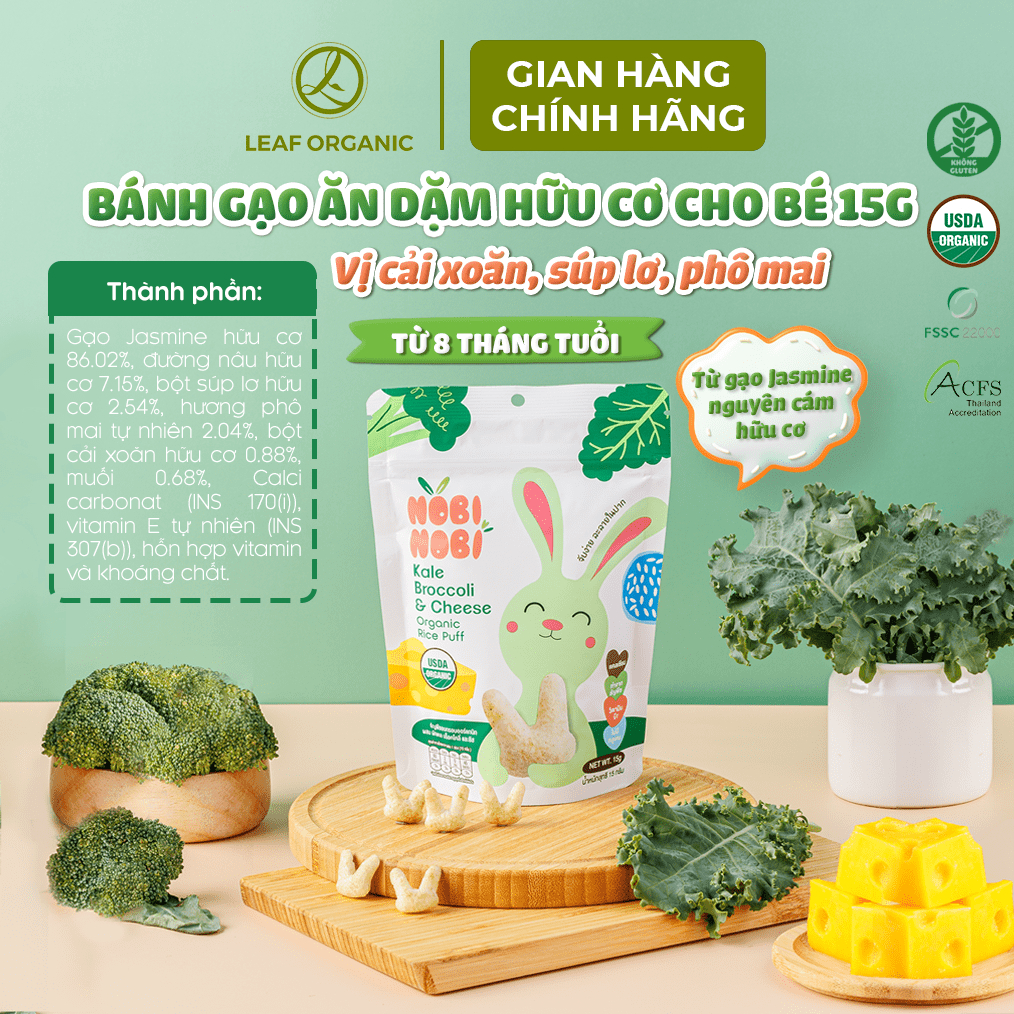 Ảnh BÁNH GẠO ĂN DẶM HỮU CƠ Nobi Nobi 15g - CHO BÉ TỪ 8 THÁNG TUỔI 3