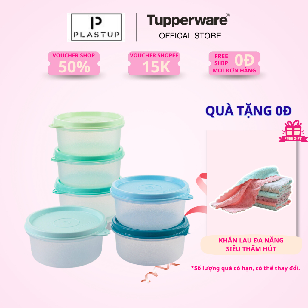Bộ hộp bảo quản thực phẩm Tupperware Small Server Pastel Set 6 hộp