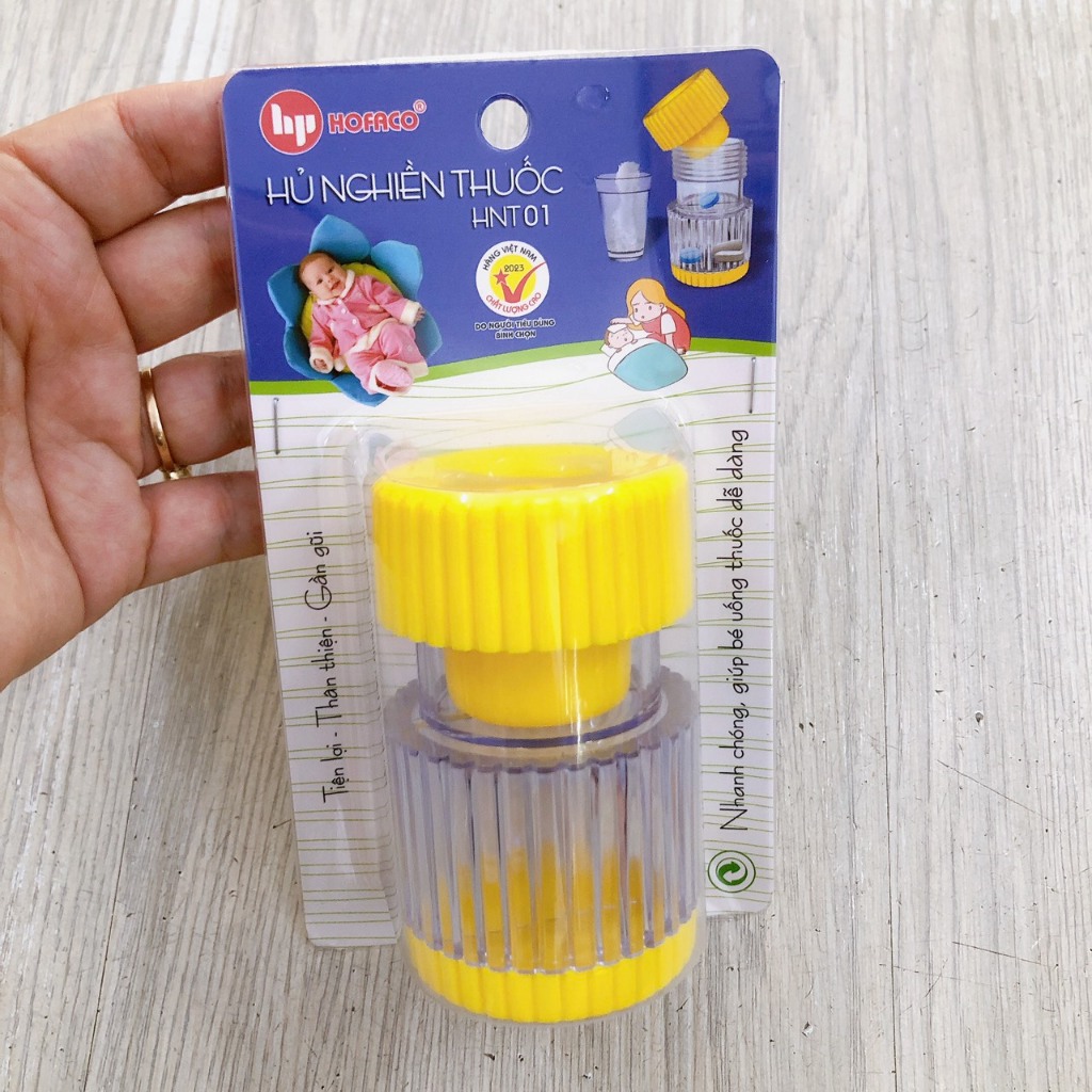 Hủ nghiền thuốc Cao Cấp HOFACO  bằng nhựa - Hũ cà thuốc viên cho bé HNT01 AN TOÀN