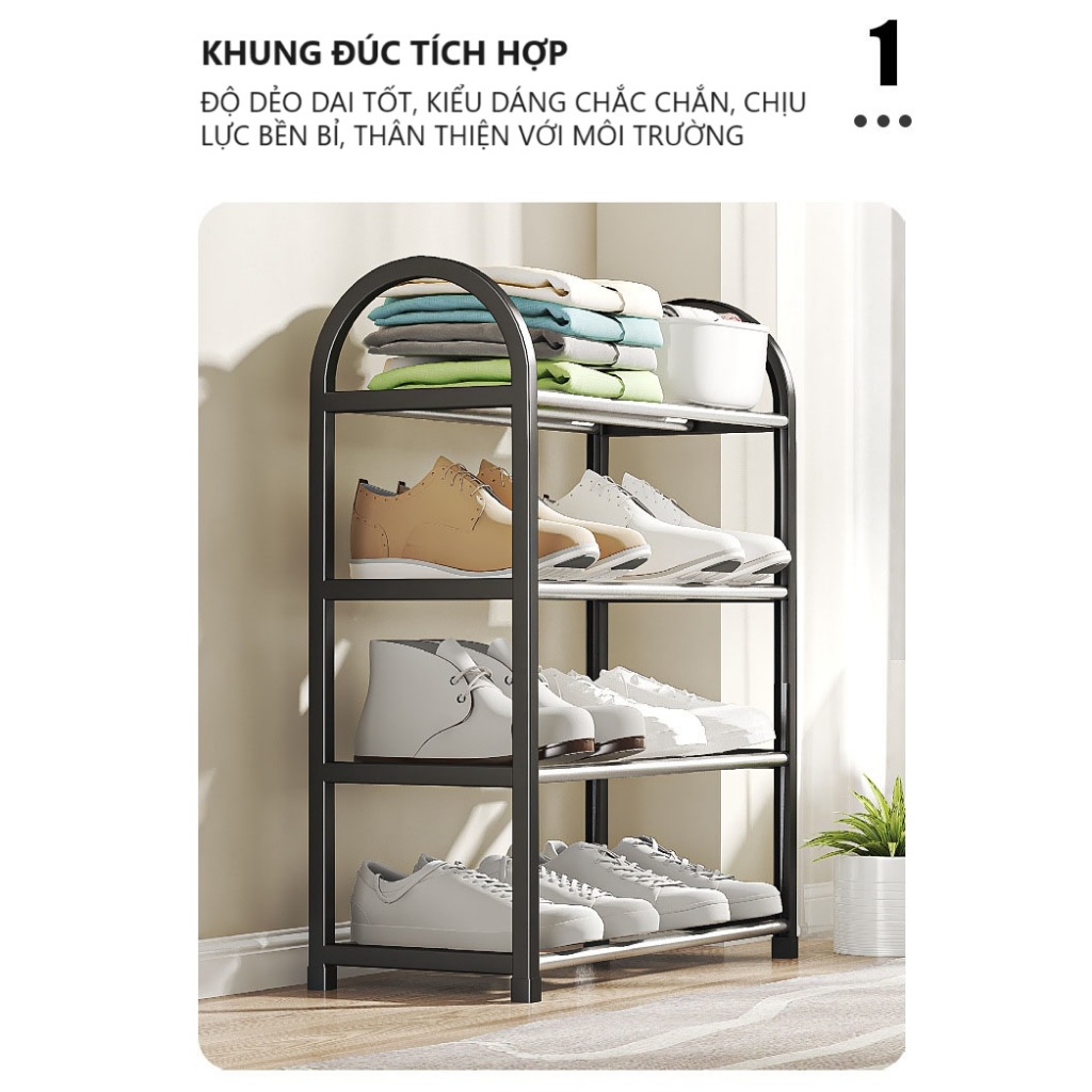 Kệ Để Gìày, Dép 4 Tầng Tháo Lắp Đa Năng, Giúp Tiết Kiệm Không Gian Gọn Gàng, Ngăn Nắp, Giữ Form Giày, Dép Luôn Đẹp