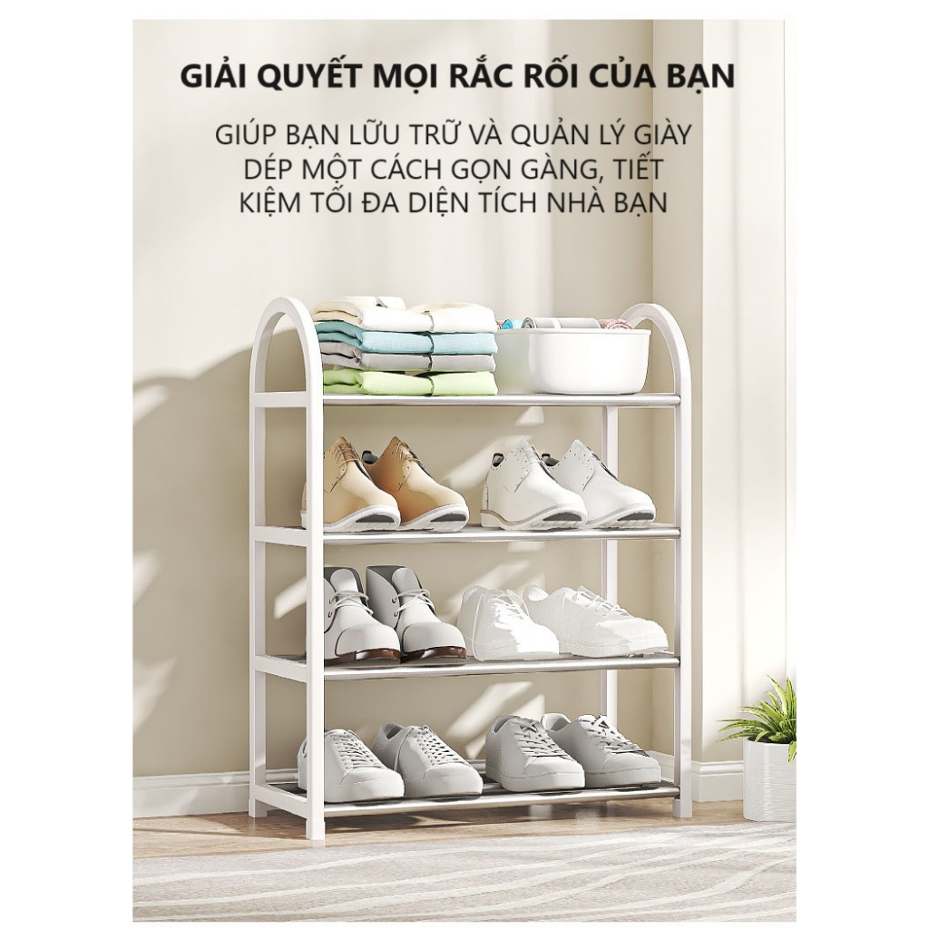 Kệ Để Gìày, Dép 4 Tầng Tháo Lắp Đa Năng, Giúp Tiết Kiệm Không Gian Gọn Gàng, Ngăn Nắp, Giữ Form Giày, Dép Luôn Đẹp