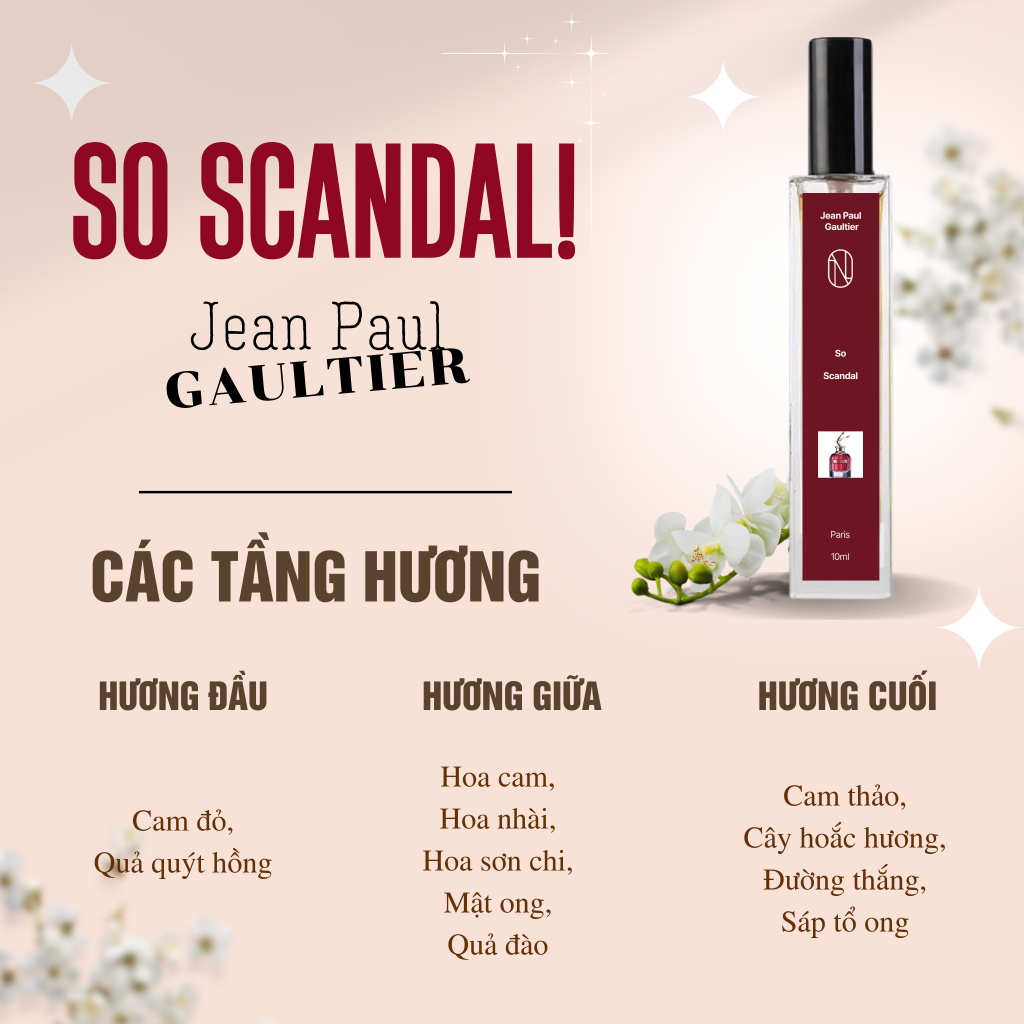 Mã 78-Nước Hoa Nữ So Scandal Chiết 10ml - Phong Cách Gợi Cảm, Quyến Rũ, Thu Hút