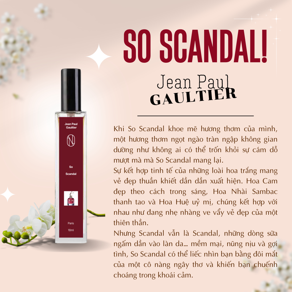Mã 78-Nước Hoa Nữ So Scandal Chiết 10ml - Phong Cách Gợi Cảm, Quyến Rũ, Thu Hút