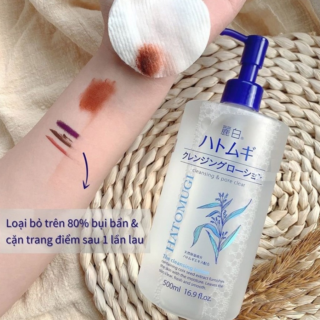 (Chính hãng) Nước tẩy trang sạch sâu và dưỡng ẩm cho da Hatomugi Cleansing & Pore Clear 500ml