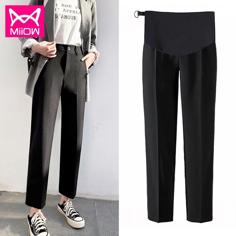 Quần Baggy Bầu Umi Hàn (S-3XL) co dãn 4 chiều có chun rút chinh bụng