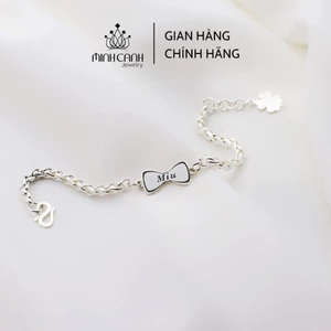 Lắc Bạc Hình Nơ Khắc Tên Cho Bé Gái - Minh Canh Jewelry