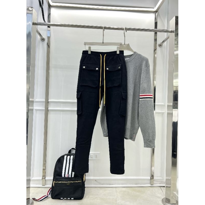 ⚡️[Hight Quality] Quần Rhude Túi Hộp Phối Cúc Bấm Dây Cam Sang Trọng - Phong Cách Street Wear Đường Phố - Chất liệu Kaki