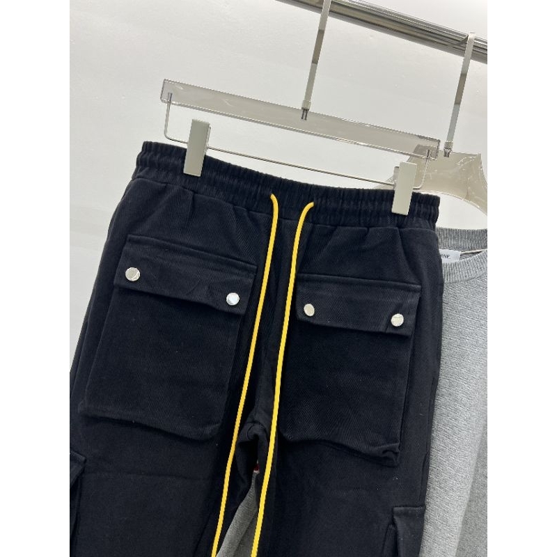 ⚡️[Hight Quality] Quần Rhude Túi Hộp Phối Cúc Bấm Dây Cam Sang Trọng - Phong Cách Street Wear Đường Phố - Chất liệu Kaki