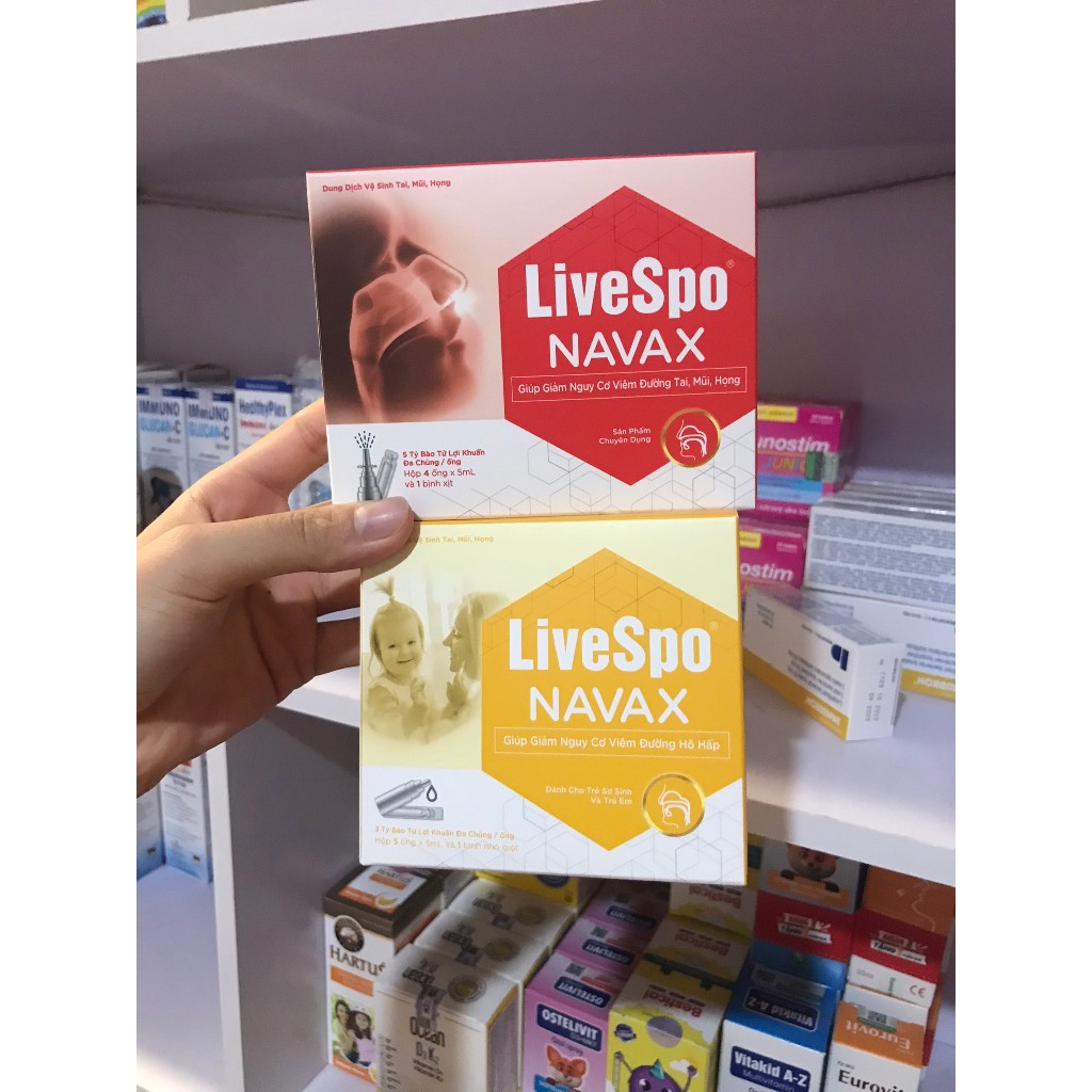 ( Chính hãng) Nước muối sinh lý bào tử lợi khuẩn LiveSpo Navax Kids 5 ...