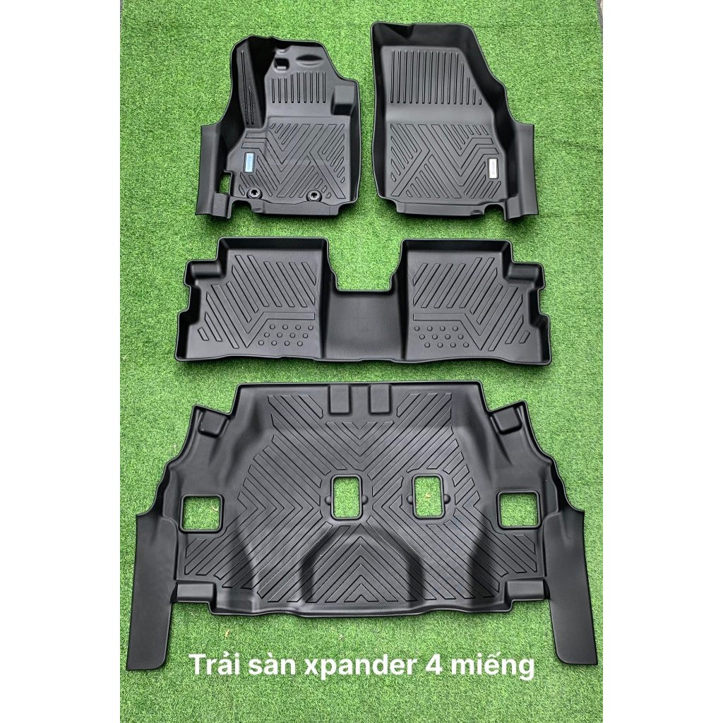 Thảm lót sàn ô tô Mitsubishi Xpander 2018-2023, Xpander Cross,Thảm nhựa TPE 5D đúc nguyên khối theo xe. Bộ 4 miếng