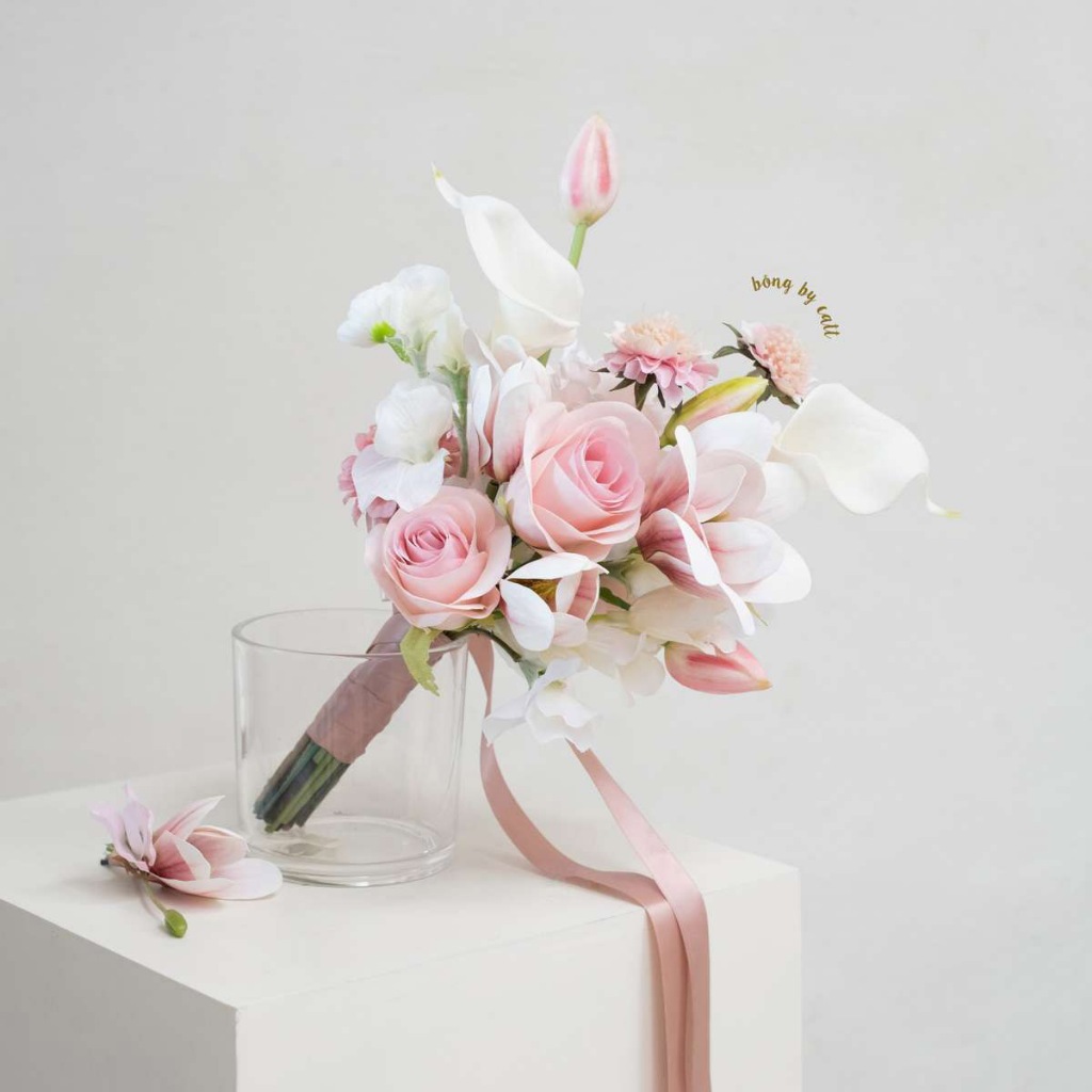 TONE HỒNG - Hoa cưới lụa cầm tay cô dâu 