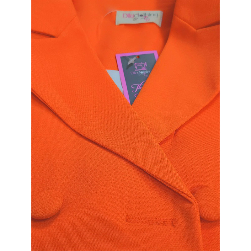 Set Áo blazer nữ màu cam - Váy A [MAY THEO SỐ ĐO] - chất liệu cao cấp, 2 lớp, lót lụa mềm - Tiệm may Diluclothing