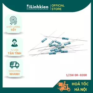 Điện trở vạch 1/2W 0-820R 1% chân đồng túi 20 chiếc mylinhkien