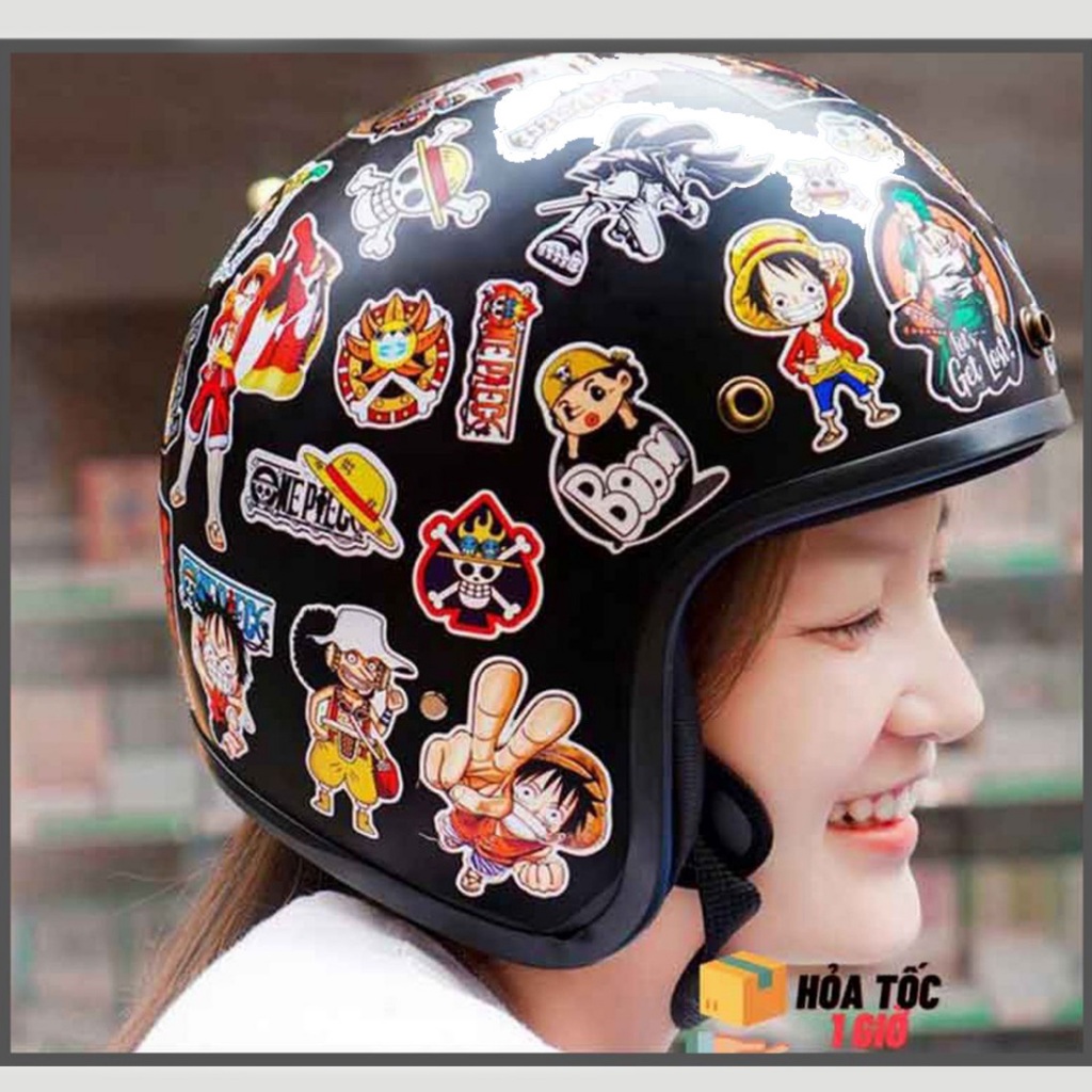 Ảnh Sticker cute dán mũ bảo hiểm  SUNDY Helmets, chống nước,nhiều họa tiết trang trí điện thoại, laptop, vali... 1