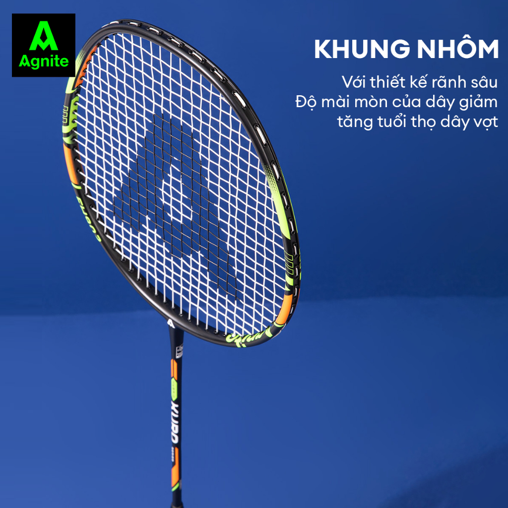 [TẶNG ỐNG 12 CẦU] Vợt đơn cầu lông cao cấp AGNITE chính hãng khung carbon siêu bền nhẹ tặng kèm túi đựng, căng sẵn dây