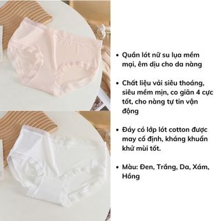 Quần lót nữ lụa băng tàng hình mềm mịn thoáng mát, Quần chíp nữ viền ren sexy quyến rũ DEVARI L369