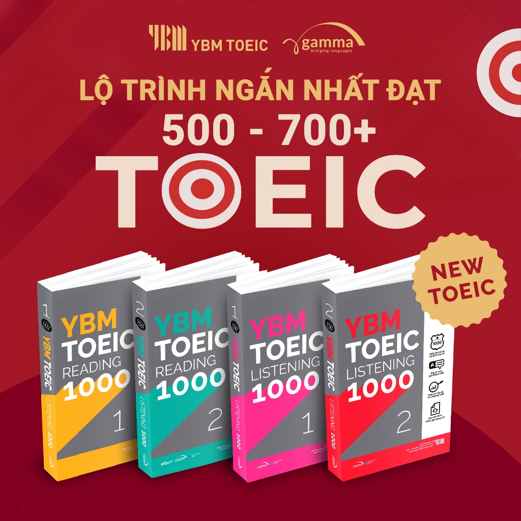 Bộ Sách YBM TOEIC 1000: Chinh Phục Lộ Trình Toeic Từ 500+ Đến 700+  Listening + Reading Vol.1 & Vol.2 (Lẻ/Combo) | BigBuy360 - bigbuy360.vn