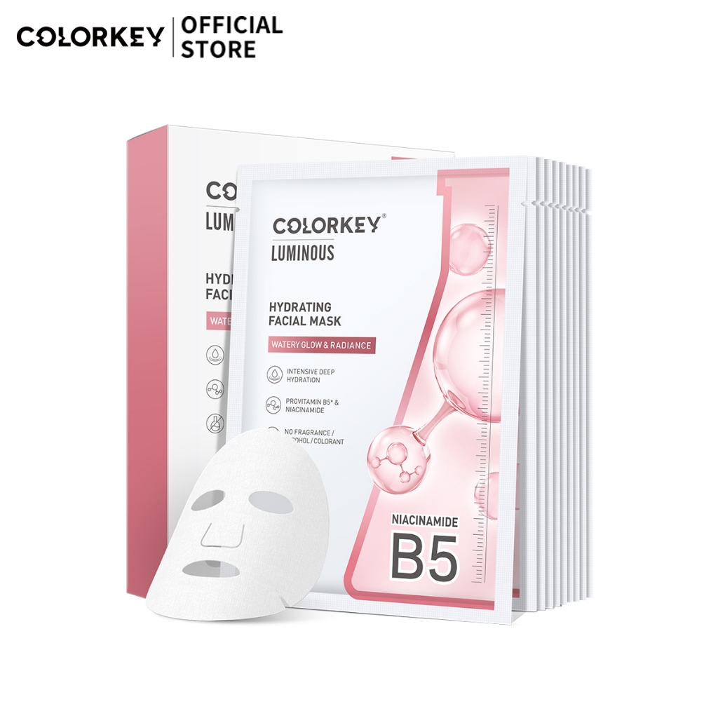 1 Hộp 10 Miếng Mặt Nạ Giấy COLORKEY LUMINOUS Vitamin B5 Hỗ Trợ Phục Hồi ...