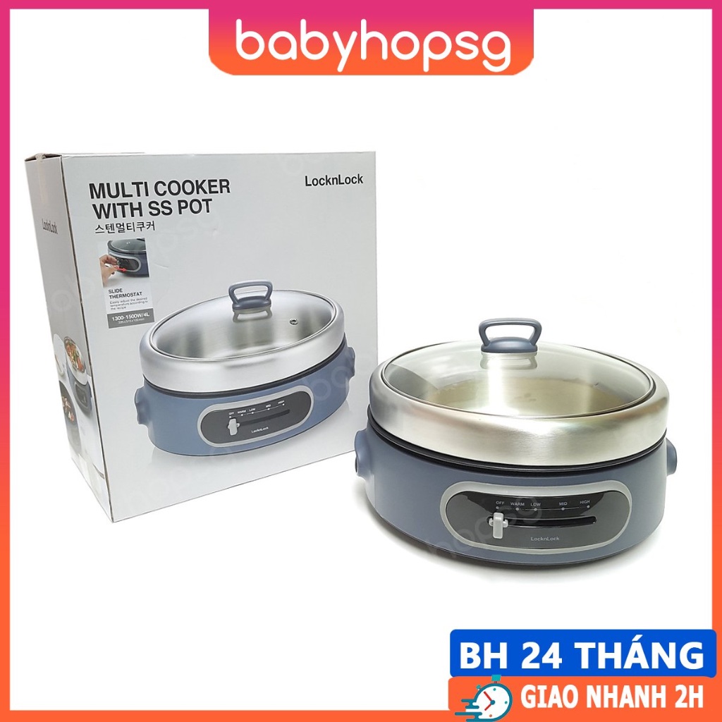 Nồi điện đa năng LocknLock Multi Cooker With SS Pot EJP542NVY 4L nướng ...
