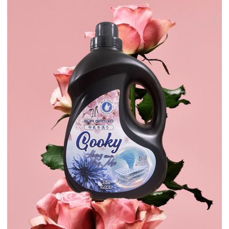 Nước giặt xả Gooky 3.8kg - 6in1, đặc thơm không gây kích ứng, LƯU HƯƠNG ...