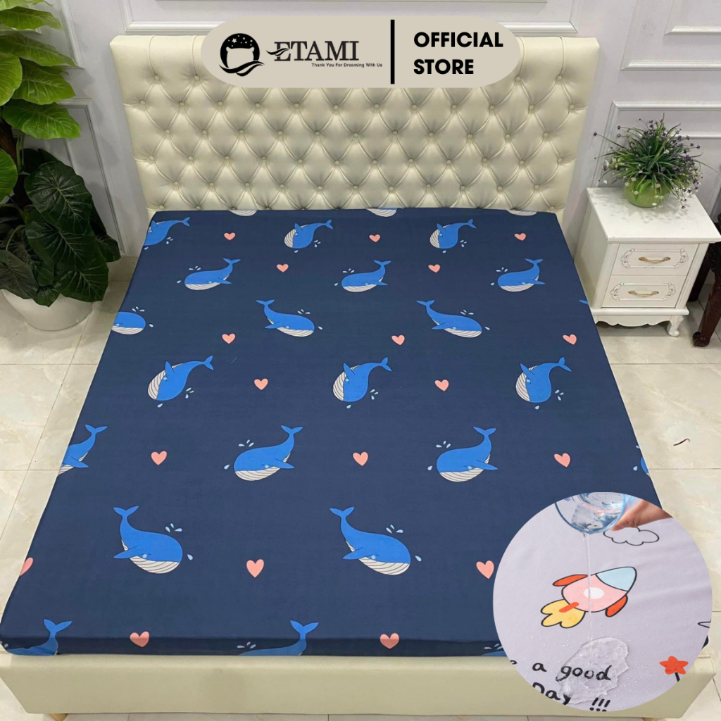 Ảnh Ga chống thấm cotton thun nano kháng khuẩn không nóng bí size 1m6/1m8/2m ETAMI 2