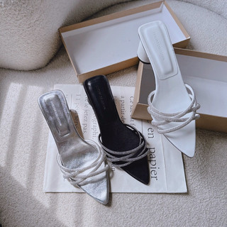 Fullbox Dép Guốc Nữ MieoShoes / Dép Guốc 6cm Quai Đá Chéo / Guốc Mũi Nhọn Quai Đá D2448 D2449 D2450