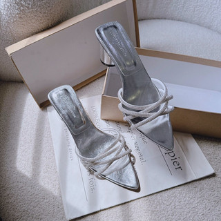 Fullbox Dép Guốc Nữ MieoShoes / Dép Guốc 6cm Quai Đá Chéo / Guốc Mũi Nhọn Quai Đá D2448 D2449 D2450