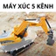 Xe múc , xe Công trình điều khiển bánh XÍCH, pin SẠC