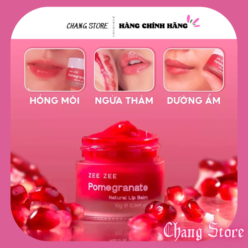 🆗.(Đã bán 1,2k) Mặt nạ ngủ dưỡng môi ZEE ZEE siêu hot, son dưỡng môi hồng dưỡng ẩm môi chống thâm chống nứt môi chiết xuất lựu đỏ 10g