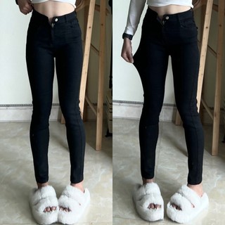Quần jeans ôm đen trơn Yến Tee ,chất jeans cotton dầy, mềm ,co dãn tốt #8800