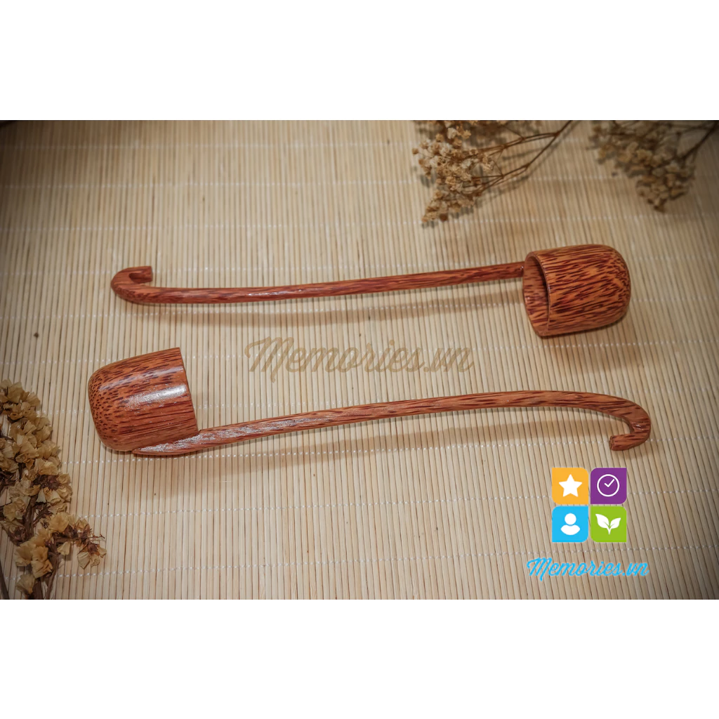 Gáo Múc Mật/ Nước/ Rựu Bằng Gáo Dừa Loại Cán Đứng - Phụ Kiện Trang Trí, Quà Tặng Handmade, Decor