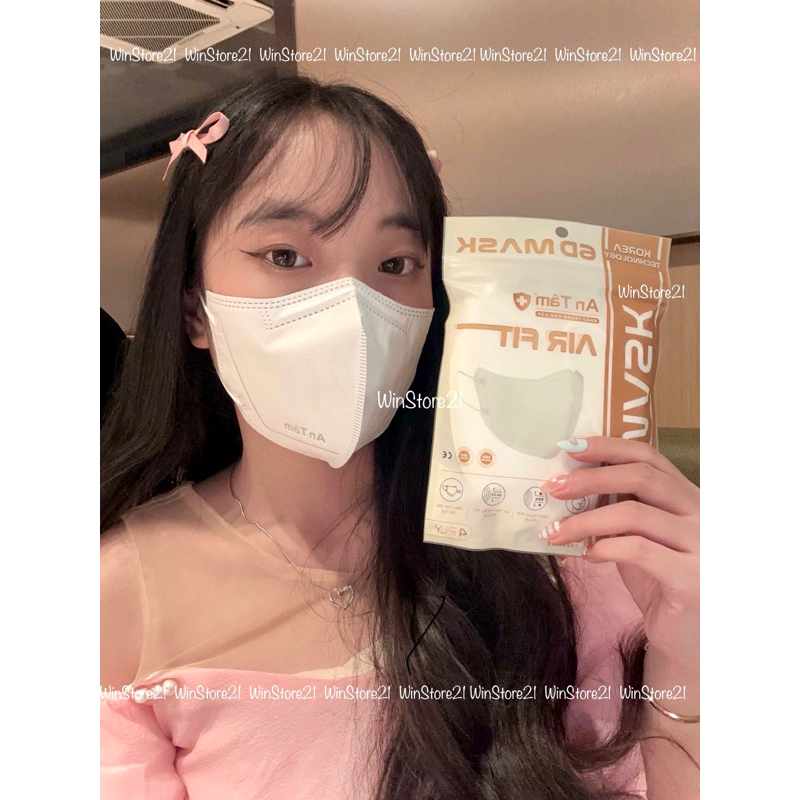 6D MASK - Set 250cái Khẩu trang y tế kháng khuẩn chính hãng An Tâm ôm sát khuôn mặt chống nắng