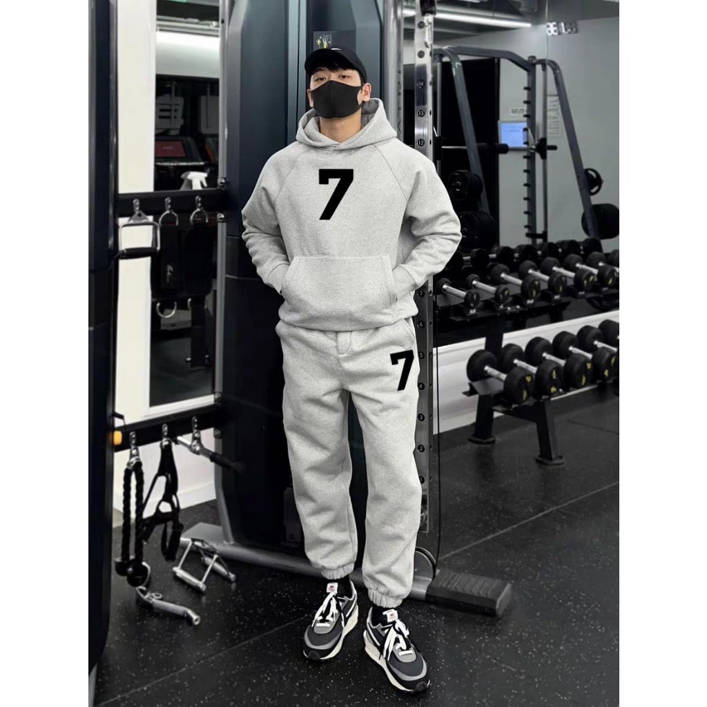 Set Nỉ Thể Thao Hoodie Phối Hoạ Tiết 7 Cá Tính Sành Điệu, Chất Liệu Nỉ Ngoại Mềm Mịn Thấm Hút Mồ Hôi Cực Tốt