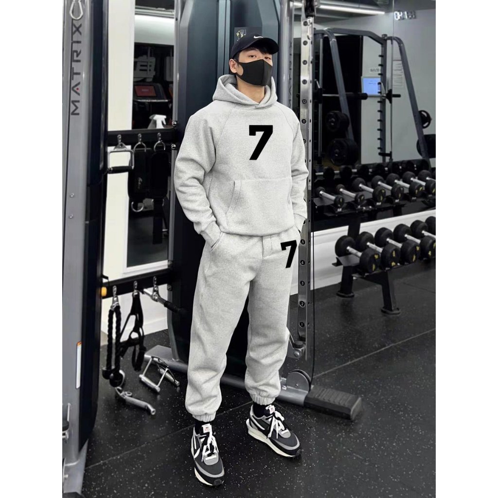 Set Nỉ Thể Thao Hoodie Phối Hoạ Tiết 7 Cá Tính Sành Điệu, Chất Liệu Nỉ Ngoại Mềm Mịn Thấm Hút Mồ Hôi Cực Tốt
