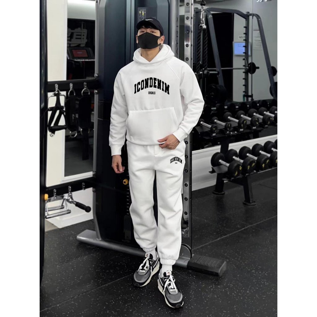 Set Nỉ Thể Thao Hoodie Phối Hoạ TiếT ICONDENIM Cá Tính Sành Điệu, Chất Liệu Nỉ Ngoại Mềm Mịn Thấm Hút Mồ Hôi