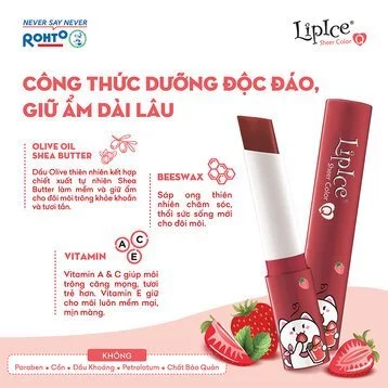 Son Dưỡng LIPICE Sheer Color Hương Trà Dâu Màu Đỏ Cam 2.4g