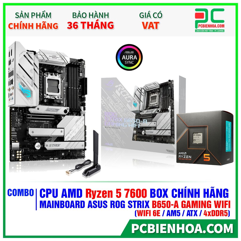 Combo VIP AMD ASUS B650-A ROG + RYZEN 5 7600 - 36T | Shopee Việt Nam