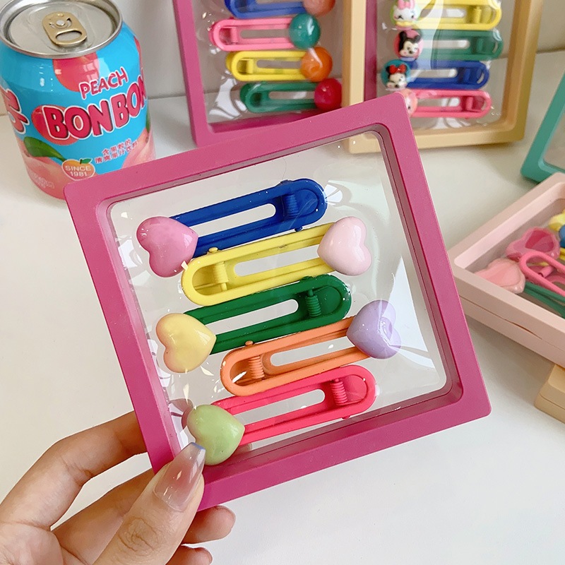 Set 5 Kẹp tóc nhựa cao cấp đóng hộp dễ thương thích hợp làm quà cho người yêu và bé gái